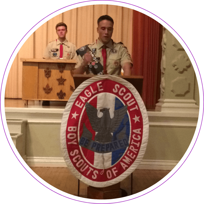 Scout boy giving speech