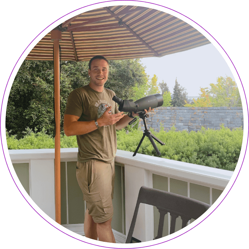 Man holding Spotting Scope Tripod